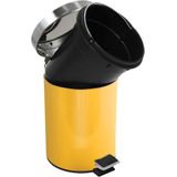 MSV Prullenbak/pedaalemmer - metaal - saffraan geel - 3 liter - 17 x 25 cm - Badkamer/toilet
