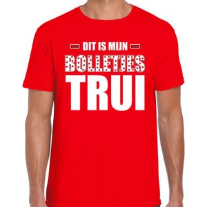 Dit is mijn bolletjes trui / bergtrui fun tekst t-shirt rood voor heren - wielerwedstrijd foute fun tekst shirt / outfit - wieler tour / rood