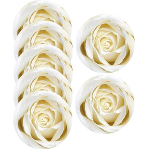Witte rozen versiering onderzetters/bierviltjes - 10x stuks - Witte rozen bloemen feestartikelen