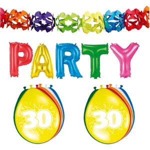 Folat - 30 jaar verjaardag versiering slingers/ballonnen/folie letters