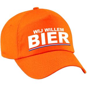 Wij Willem BIER pet / baseball cap oranje - dames en heren - Koningsdag - EK/ WK/ Holland supporter