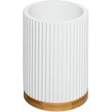 5Five - Toiletborstel in houder wit 40 cm + zeeppompje 270 ml polyresin