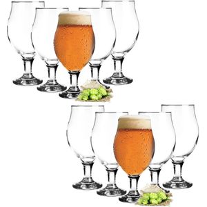 Glasmark Bierglazen - 12x - op voet - 500 ml - glas - speciaal bier