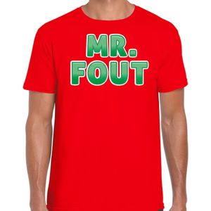 Bellatio Decorations verkleed t-shirt voor heren - Mr. Fout - rood/groen - carnaval