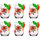 Glasmark Drinkglazen/waterglazen Tumblers Home Sweet Home - transparant glas - 6x stuks - 300 ml