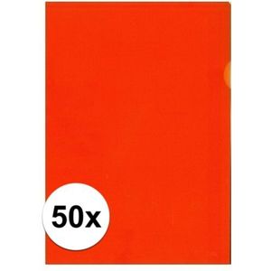 50x Insteekmap oranje A4 formaat 21 x 30 cm - Kantoorartikelen