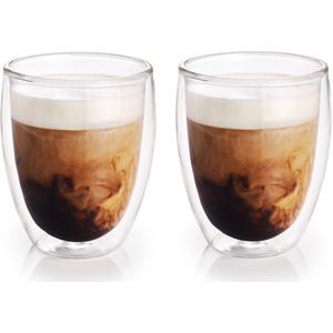 Koffiekopjes/theeglazen - 2x stuks - 300 ml - Barista - Dubbelwandige glazen