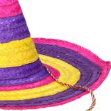 Set van 2x stuks grote gekleurde verkleed sombrero hoeden 50 cm - Mexicaanse verkleed accessoires