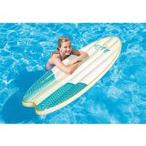 Intex Luchtbed/surfplank - opblaasbaar - wit/groen - 178 cm - vinyl