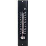 Lifetime Garden set van 2x Stuks Zon/Schaduw Thermometer Zwart Voor Buiten 29.5 cm van Metaal