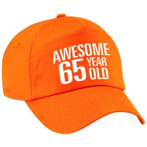 Awesome 65 year old verjaardag pet / cap oranje voor dames en heren - baseball cap - verjaardags cadeau - petten / caps