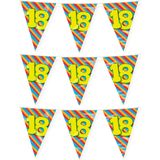 Paperdreams verjaardag 18 jaar thema vlaggetjes - 3x - feestversiering - 10m - folie - dubbelzijdig