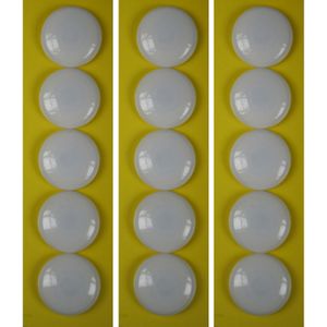 15x Ronde koelkast / whiteboard magneetjes wit plastic