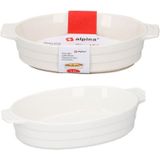 2x witte ovenschalen keramiek 1,5 & 0,6 liter vaatwasmachinebestedig - Braadsledes