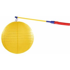 Gele lampion 35 cm met lampionstokje - Sint Maarten lampionnen