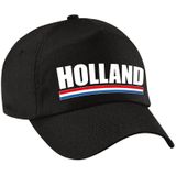 4x stuks holland supporters pet zwart voor jongens en meisjes - kinderpetten - Nederland landen baseball cap - supporter accessoire