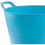 Plasticforte Flexibele emmer/kuip - 2x stuks - blauw - 42 liter - ECO kunststof - rond - 38 x 45 cm