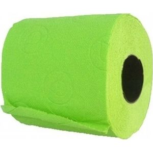 2x Groen toiletpapier rol 140 vellen - Groen thema feestartikelen decoratie - WC-papier/pleepapier
