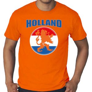 Grote maten oranje fan t-shirt voor heren - Holland met oranje leeuw - Nederland supporter - EK/ WK shirt / outfit