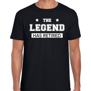 The legend has retired t-shirt zwart voor heren - cadeau / kado shirt voor gepensioneerden / met pensioen VUT