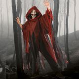 Funny Fashion Halloween verkleed cape/gewaad met kap - Spook/geest - Rood - Voor volwassenen