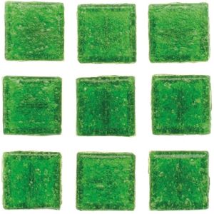 30x stuks vierkante mozaiek steentjes groen 2 x 2 cm - Hobby materialen