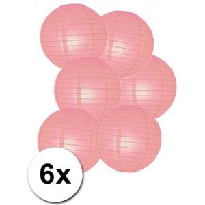 Voordelig lampionnen pakket roze 6x