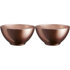 Luminarc Kommetjes/schaaltjes voor dessert/ontbijt - 2x - Glas - D13 x 6 cm - Chocolade bruin