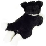 Hermann Teddy Knuffeldier hond Border Collie - zachte pluche stof - premium kwaliteit knuffels - zwart/wit - 45 cm