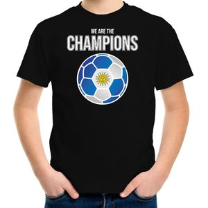 Uruguay WK supporter t-shirt - we are the champions met Uruguayaanse voetbal - zwart - kinderen - kleding / shirt