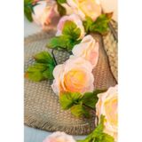 Chaks Rozen bloemenslinger - 3x - kunstplant/bloem - roze - 220 cm