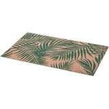 Rechthoekige placemat Palm groen - linnen mix - 45 x 30 cm - Onderleggers