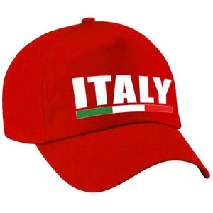 Italy supporters pet rood voor dames en heren - Italie landen baseball cap - supporter accessoire