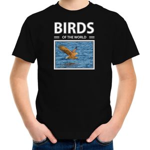 Dieren foto t-shirt Zeearend roofvogel - zwart - kinderen - birds of the world - cadeau shirt roofvogel liefhebber - kinderkleding / kleding
