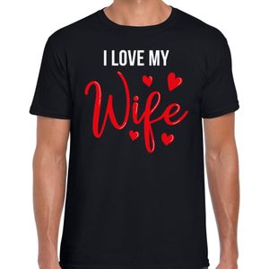 I love my wife t-shirt voor heren - zwart - Valentijnsdag - valentijn cadeautje voor hem