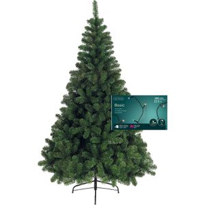 Kerstboom H150 cm - met kerstverlichting - gekleurd - 13,5 m -180 leds