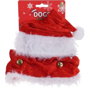 Kerstkleding voor honden kerstmuts met halsband - Kerst hondenkleding