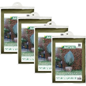 Nature plantenhoes met trekkoord - 8x stuks - H150 x D75 cm - groen - anti-vorst beschermhoes