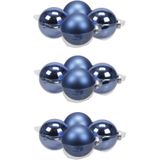 16x stuks kerstversiering kerstballen blauw (basic) van glas - 10 cm - mat/glans - Kerstboomversiering