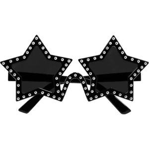 Boland Carnaval/verkleed party bril Stars - Disco/eighties thema - zwart - volwassenen - verkleedbrillen