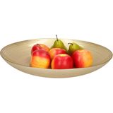 Decoratie schaal/fruitschaal - goud - glas - D40 cm - rond