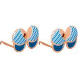 Set van 2x stuks oktoberfest thema fun/feestbrillen met Duitse borsten - Verkleed accessoires