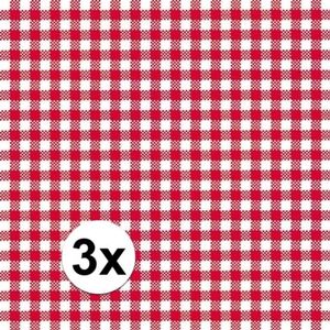 3x pakjes Oktoberfest Servetten geruit rood/wit 3-laags 20 stuks