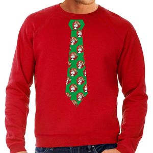 Bellatio Decorations stropdas Kersttrui/kerst sweater kerstman met bier - heren