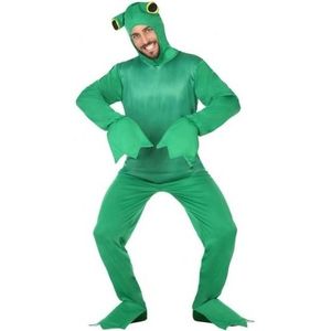 Groene kikkers dieren verkleedpak voor volwassenen - Verkleed kostuum kikker groen - Carnaval verkleedkleding