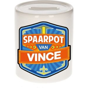 Kinder spaarpot voor Vince - keramiek - naam spaarpotten