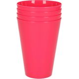 16x stuks onbreekbare kunststof drinkglazen 430 ML in het blauw en roze - Camping/verjaardag/peuters/kleuters