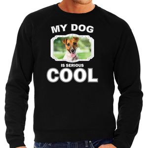 Jack russel honden trui / sweater my dog is serious cool zwart - heren - Jack russel terriers liefhebber cadeau sweaters