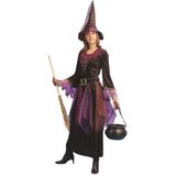 Paarse heksen jurk inclusief hoed