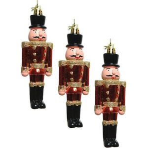 3x Kerstboomhangers notenkrakers poppetjes/soldaten 9 cm kerstversiering - Kerstversiering/boomversiering